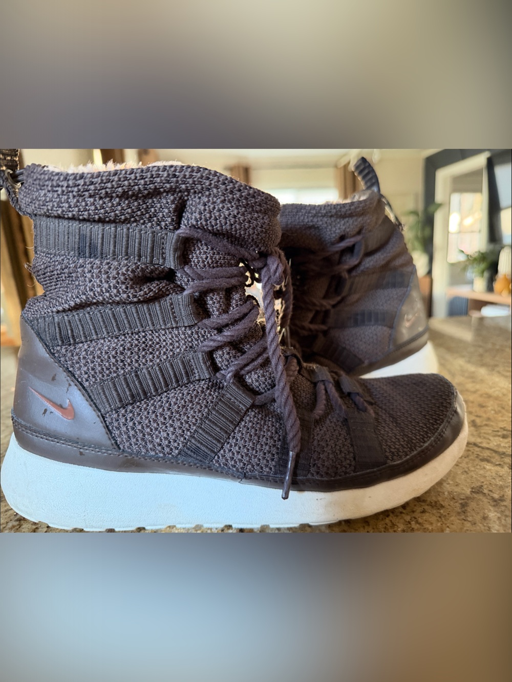 Nike Women’s Black Knit High-Top Sneakers